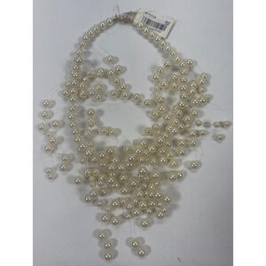 Alfani New York Faux Pearl Multi Strand Necklace Cream Beaded Statement Design
